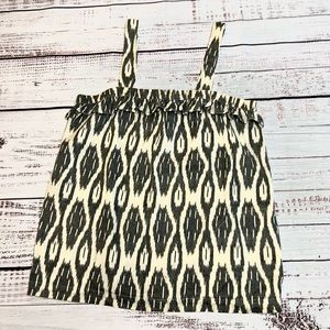 J Crew Aztec BoHo adjustable strap top size 8 black cream